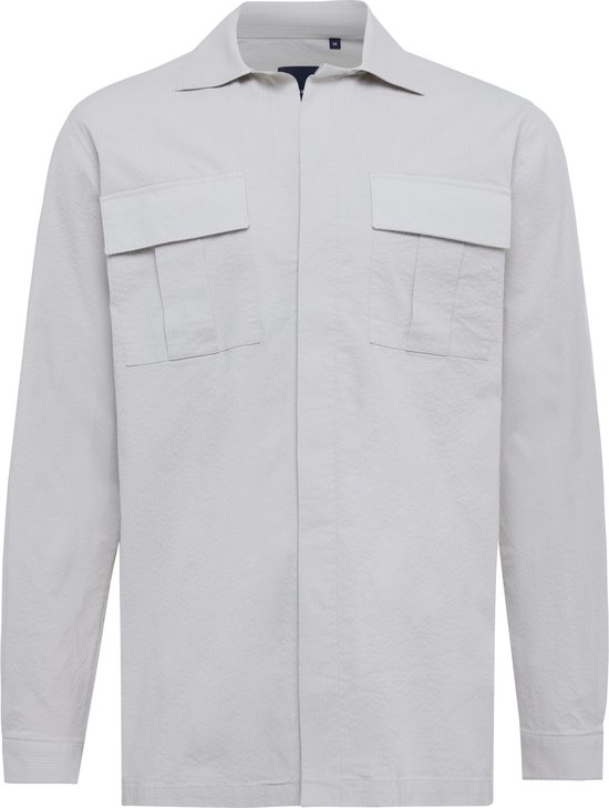 TRESANTI | ACQUARDO I Seersucker overshirt | Light Grijs | Size L