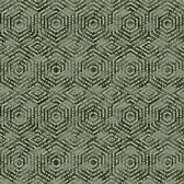 DUTCH-WALLCOVERINGS-Behang-Geometric-groen
