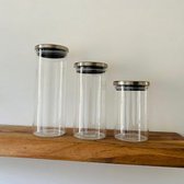 Pot de stockage en Glas avec aluminium | Couvercle sous vide | taille M-XL - 1,2 litre