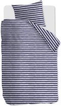 dekbedovertrek douillette en coton Knitted Stripes bleu - simple (140x200/220) - finement tissée et de haute qualité - design unique