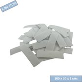 TQ4U Stelplaatje - Uitvulplaatje - Beglazingsblokje - 30 x 100 x 1 mm - Kunststof - Grootverpakking 1.000 stuks