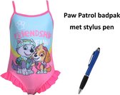 Paw Patrol - Nickelodeon - Badpak - Zwempak met Skye en Everest. Maat 122/128 cm - 7/8 jaar. Met 1 Stylus Pen.
