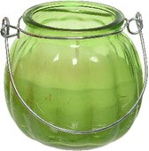 Bougie Decoris Citronnelle - verre - vert - anti moustique - 15 heures de combustion - D8 x H8 cm