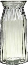 Bellatio Design Bloemenvaas - lichtgroen transparant glas - D12 x H24 cm - vaas