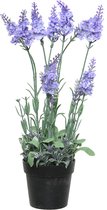 Everlands Lavendel kunstplant in pot - lila paars - D18 x H38 cm