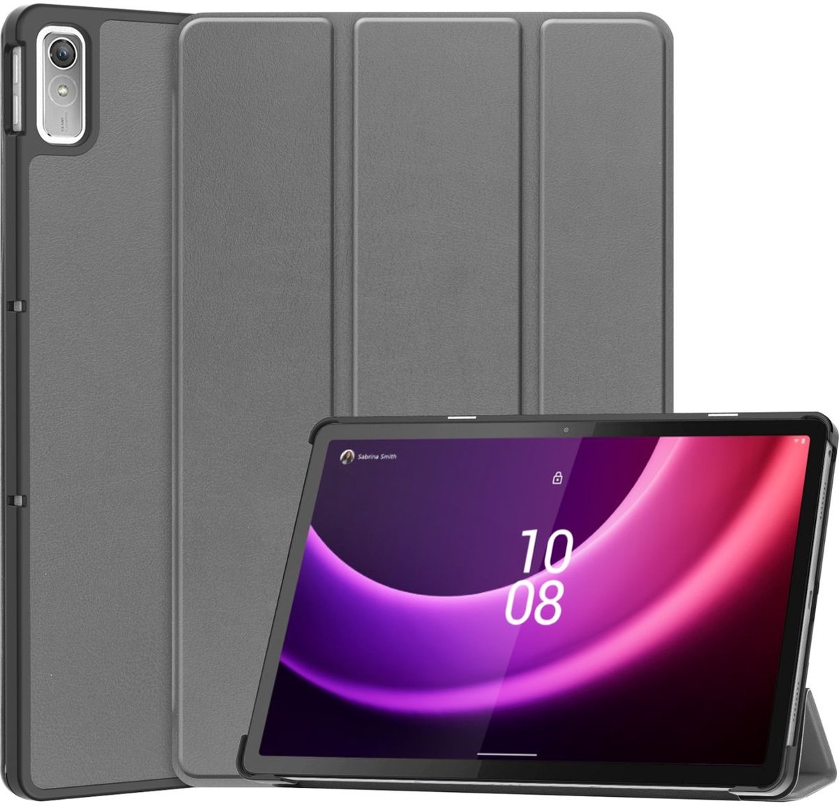 Mobigear Tablethoes geschikt voor Lenovo Tab P11 Gen 2 Hoes | Mobigear Tri-Fold Bookcase - Grijs