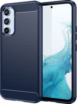 Mobigear Hoesje geschikt voor Samsung Galaxy A54 Telefoonhoesje Flexibel TPU | Mobigear Brushed Slim Backcover | Galaxy A54 Case | Back Cover - Blauw