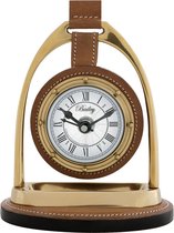 Horloge de table Eichholtz Clock Bailey Equestrian - horloge de bureau - cuivre avec cuir marron
