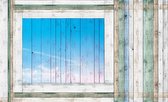 Fotobehang - Vlies Behang - Geverfde Houten Planken - 368 x 254 cm