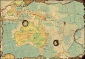 Fotobehang - Vlies Behang - Vintage Kaart van Australië - 368 x 254 cm