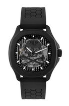 Philipp Plein $keleton $pectre PWRAA0923 Horloge - Siliconen - Zwart - Ø 42 mm