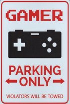 Wandbord Humor Man Cave - Parking Only Gamer