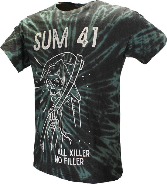 Camiseta Sum 41 Reaper - Talla L, Verde, Unisex, Licencia Oficial