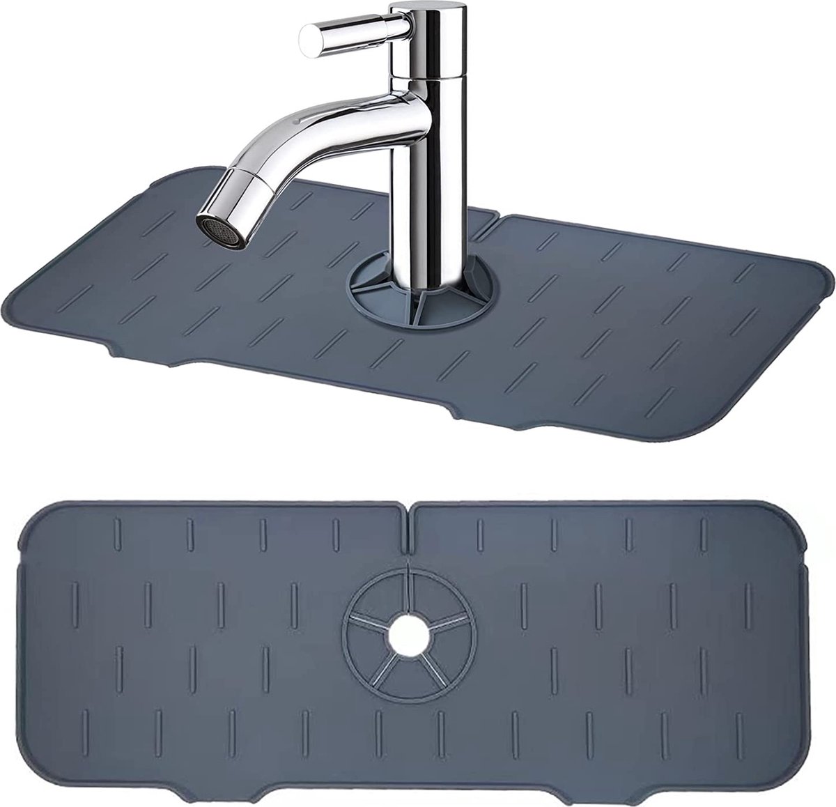 Tapis de robinet en silicone - Anti-éclaboussures - Pour évier - 1 pièce -  Blanc