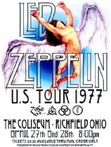 Signs-USA - Concert Sign - métal - Led Zeppelin - White 1977 Ohio - 30x40 cm