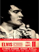 Signs-USA - Concert Sign - metaal - Elvis Presley - in person - Detroit - 30x40 cm