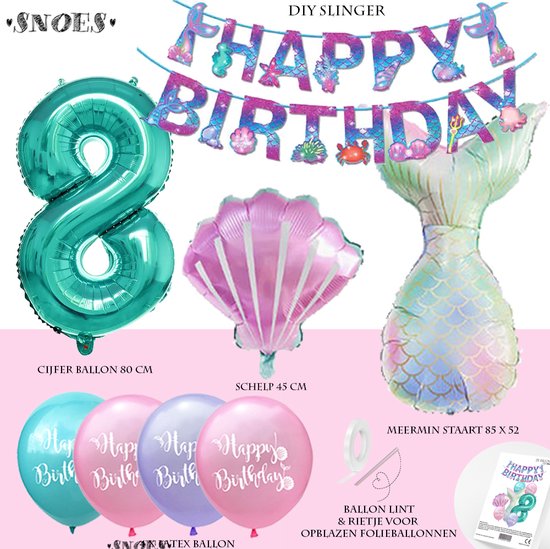 Luxe ballon set a 10 ballonnen d.paars metallic/ confetti goud - Party Balloon