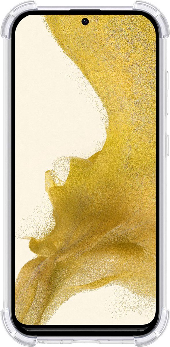 Samsung Galaxy S22 Plus hoesje met pashouder shockproof backcover - Transparant