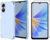 Hoesje geschikt voor Oppo A17 - Screen Protector GlassGuard - Back Cover Case ShockGuard Transparant & Screenprotector