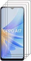 Screenprotector geschikt voor Oppo A17 - 3x Gehard Glas Screen Protector GlassGuard