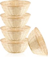 5x mand van raffia in natuurlijke kleur ter decoratie - paasdecoratie - paasnest - mand voor paaseieren, broodjes, snacks en sleutels (05 stuks - lichtbruin)
