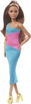Bol.com Barbie - Looks - Modepoppen - Blauw - Roze - Halterjurk aanbieding