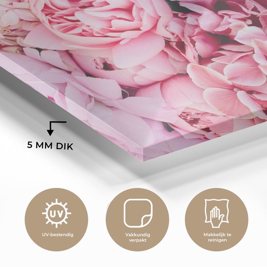 MuchoWow® Peinture sur Verre - Fleurs - Rose - Roses - 90x60 cm - Peintures sur Verre Peintures - Photo sur Glas