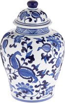 Pot met deksel - Delfts blauw - 26 cm - grote pot - vaas met deksel - cadeau vrouw populair