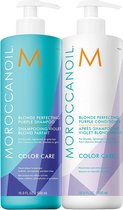Moroccanoil Blonde Perfecting Purple Shampooing & Conditioner Duo (2x 500 ml.)