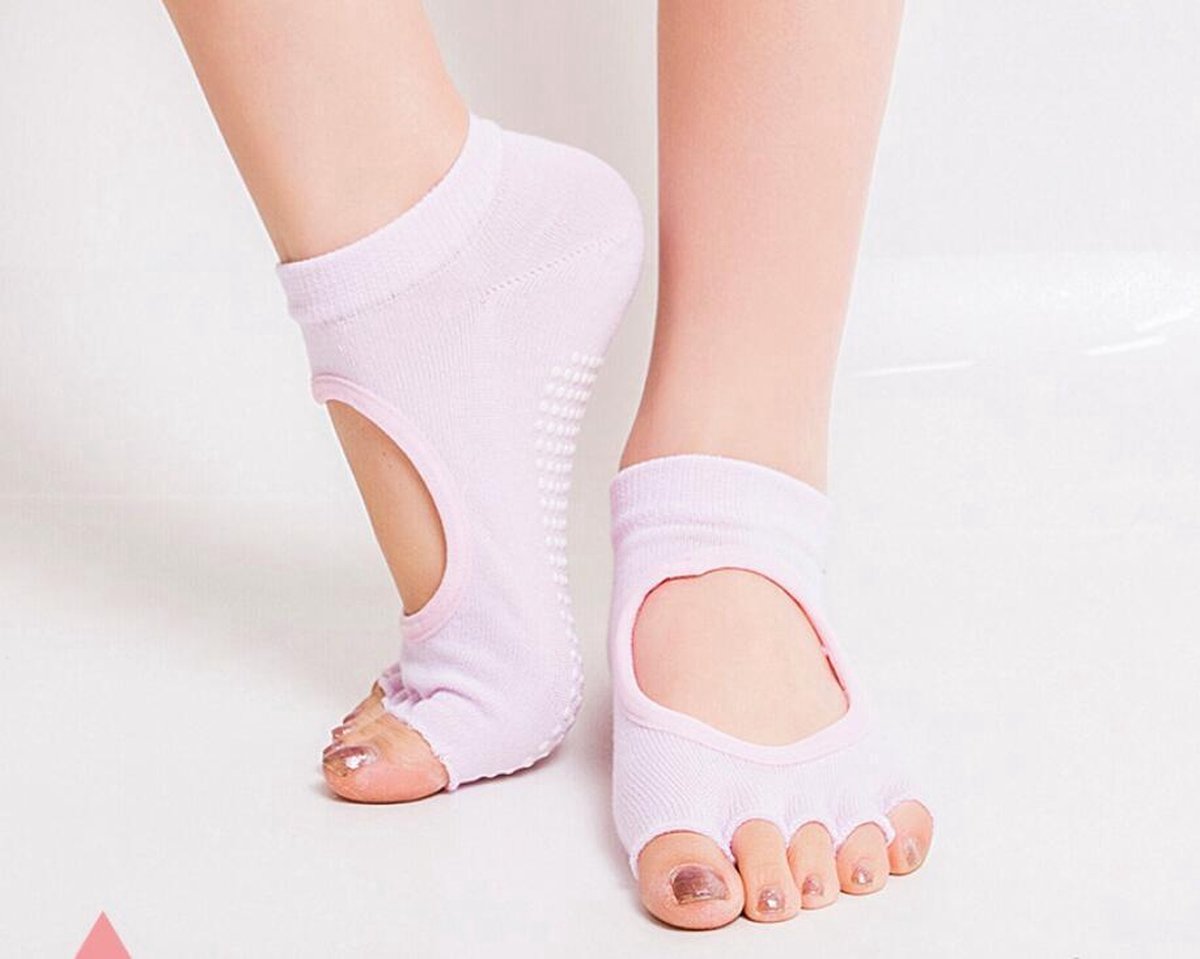 Jumada's Antislip Yoga sokken - Roze - Flexibel en daarom beschikbaar voor alle maten voeten - Jumada