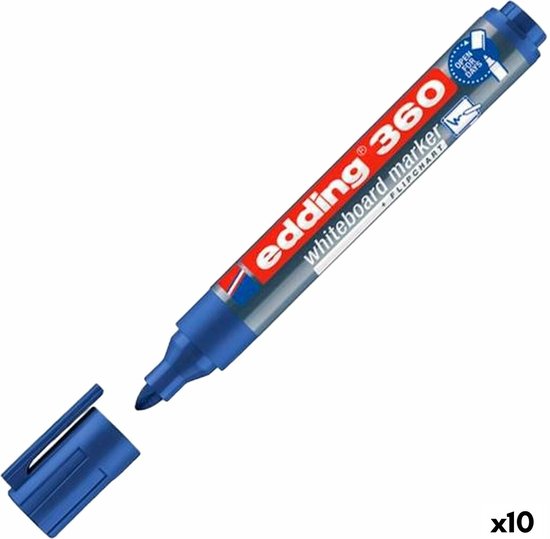 Viltstift edding 360 whiteboard rond 1.5-3mm blauw | Omdoos a 10 stuk | 10 stuks