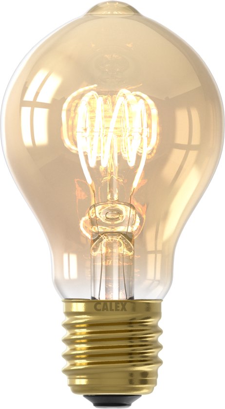 Calex Spiraal Filament LED Lamp - E27 - A60 Lichtbron Goud - 3.8W - Dimbaar