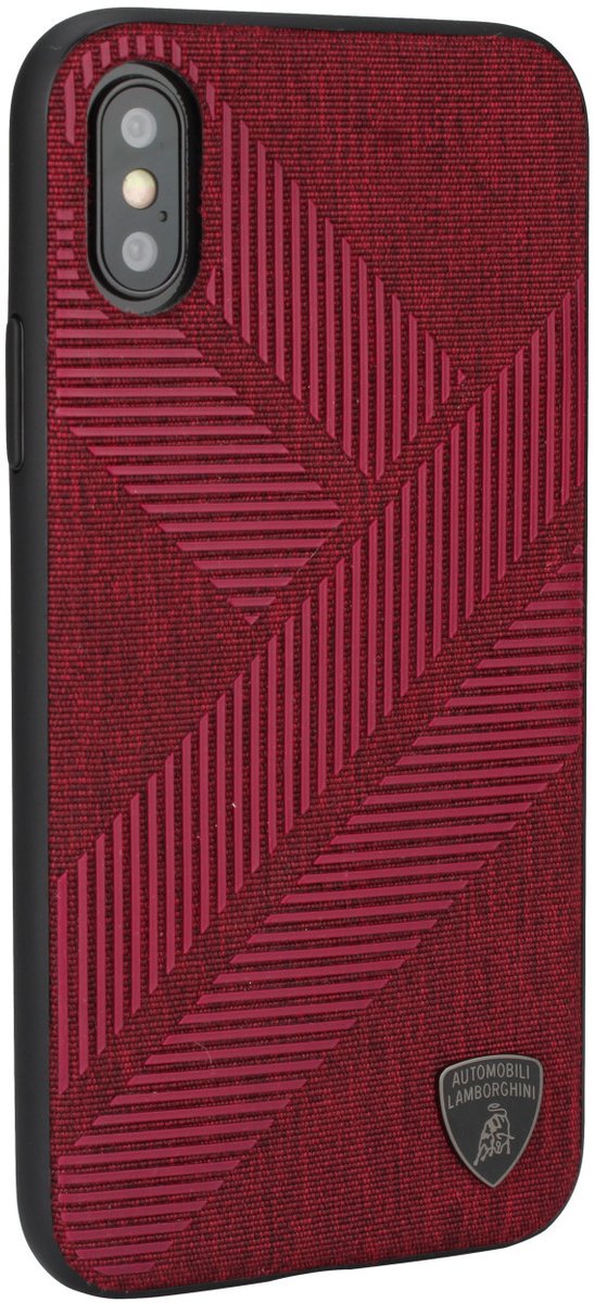 Rood hoesje van Lamborghini - Backcover - Structure - iPhone Xs Max - Silicone