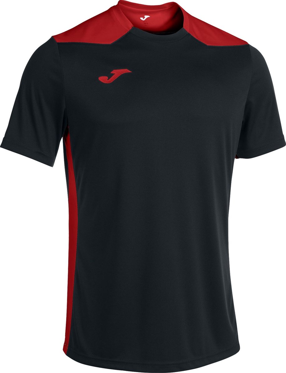 Joma Championship VI Shirt Korte Mouw Dames - Zwart / Rood | Maat: XL