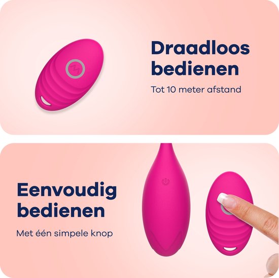 MyFantasy Vibrerend Ei met Afstandsbediening – Vibrators voor Vrouwen – Clitoris Stimulator - Seksspeeltjes voor Koppel - Sex Toys voor Koppels - Kamasutra - Vibrator Tril Ei - Roze