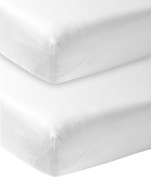 Meyco Baby Uni hoeslaken ledikant - 2-pack - white - 60x120cm
