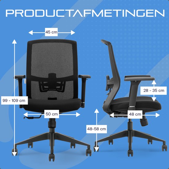 Ergonomische bureaustoel – Verstelbare Kantoorstoel - Bureaustoelen voor Volwassenen – Game Gaming Stoel - Office Chair - Stane®