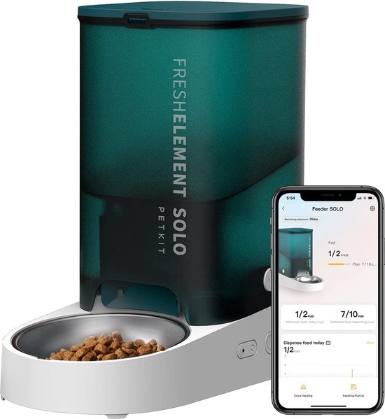 Petkit Element Solo Groen - Automatische Voerbak Kat - 3L - Vershoudend - Met App
