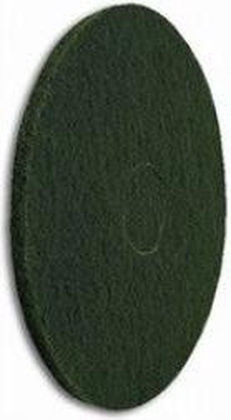 Donkergroene nylon pad, 33 cm doorsnee, 2 cm dik.