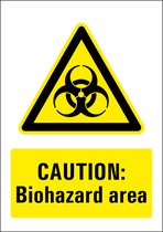 Biohazard area sticker 297 x 420 mm