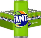 Fanta No Sugar Exotic - soda en canette - 24 canettes de 0