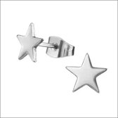 Aramat Jewels - Zweerknopjes - Sterrenmotief - 6mm - Chirurgisch Staal - Zilverkleurig - Oorbellen - Sterren oorstekers - RVS - Stainless steel - cadeau - geschenk