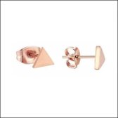 Aramat jewels ® - Oorbellen- zweerknopjes-driehoek-chirurgisch staal-rosékleurig-8mm