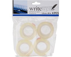 Plakband rolletjes - 4x stuks - voor in plakbandrolhouder - transparant - 1.8 cm