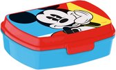 Disney Mickey Mouse broodtrommel/lunchbox voor kinderen - blauw - kunststof - 20 x 10 cm