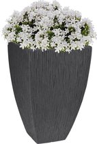 Pro Garden plantenpot/bloempot Pompei - Tuin - kunststof - antraciet grijs - D40 x H60 cm