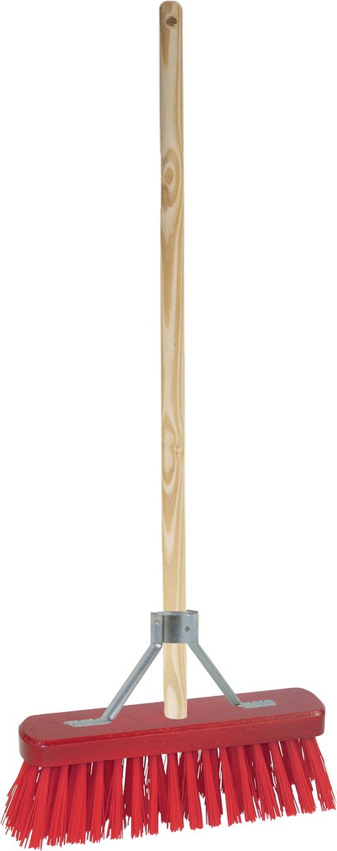 Goedkoopste Betra Buitenbezem - FSC hout - kunstvezel - rood - hard - 30 x 150 cm