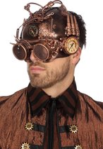 Helm steampunk met bril brons