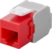 Keystone Cat 6A - Rouge - Jusqu'à 10 Gbit - Powteq - Pour panneau de brassage ou prise - Qualité Premium