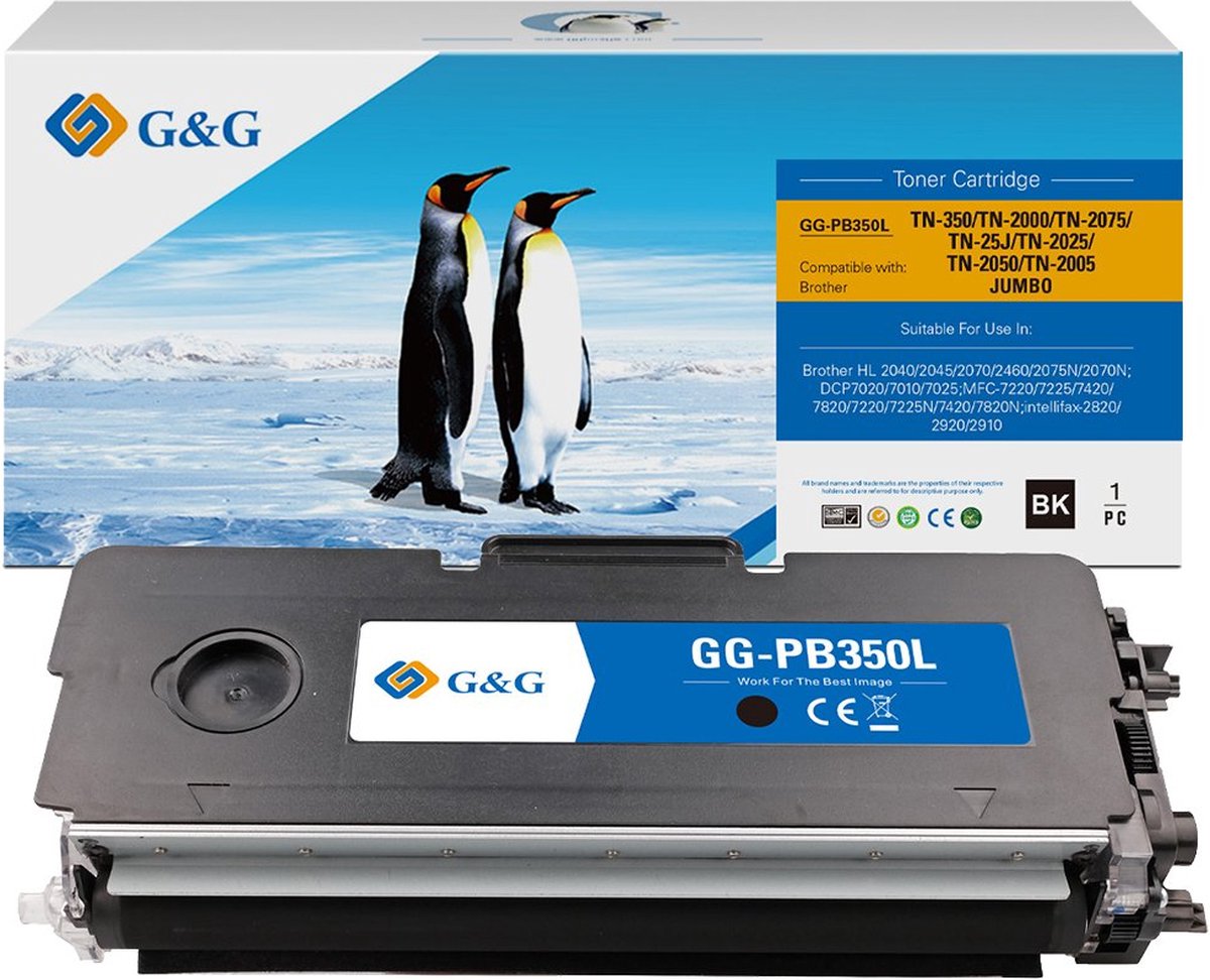 G&G TN2000 XL Toner Compatibel met Brother TN-2000 Tonercartridge zwart 1 stuk(s) Huismerk